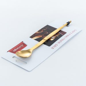 Chef tasting spoon & tweezers (gold), carded