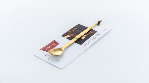 Chef tasting spoon & tweezers (gold), carded