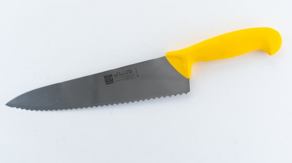 Ergoline.Serrated Fish Knife Yellow 9.84"
