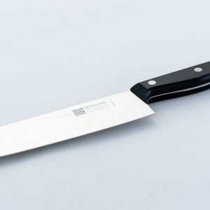 Professional.Santoku Knife w/Granton Black 7.09"