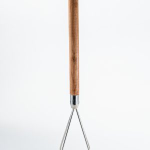 Potato Masher, Round, 5" x 24-1/2", Wooden Hdl, Chrome Plated
