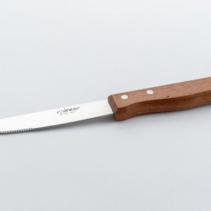 Jumbo Steak Knives, 5" Blade, Wooden Hdl, Round Tip 12pcs