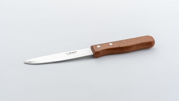 Jumbo Steak Knives, 5" Blade, Wooden Hdl, Round Tip 12pcs