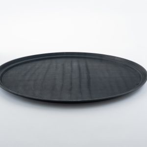 22" x 27" Easy Hold Rubber Lined Tray, Black, Oval