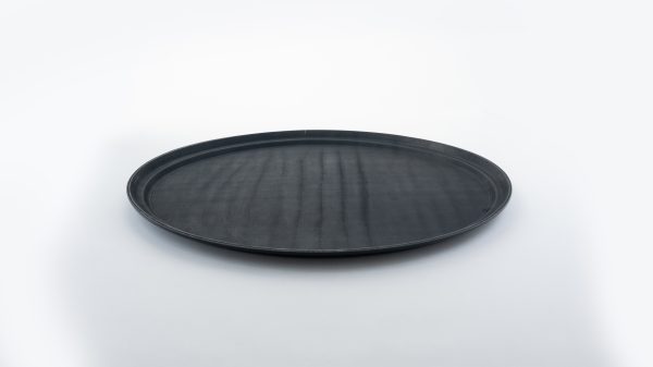 22" x 27" Easy Hold Rubber Lined Tray, Black, Oval