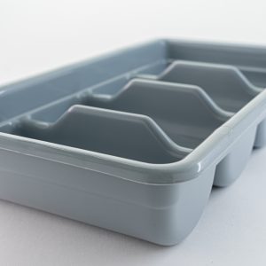 4 Compartment Cutlery Box Grey