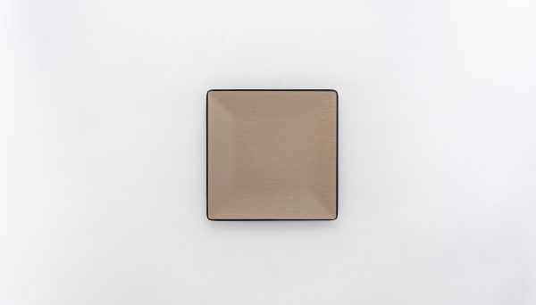 Square Plate Matt 6.9" Beige & Black 12 pcs - Image 2