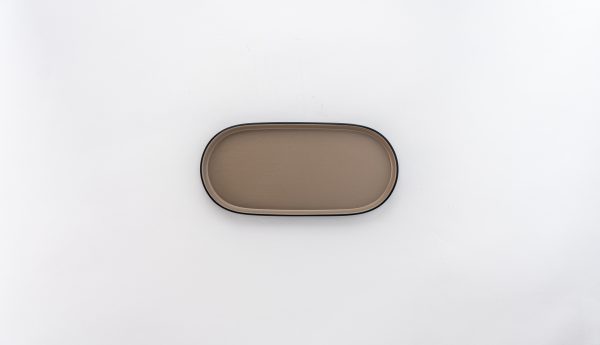 Oval Plate Matt 9" Beige & Black 12 pcs - Image 2