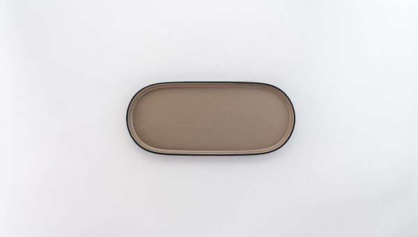 Oval Plate Matt 11.5'' Beige & Black 12 pcs - Image 2