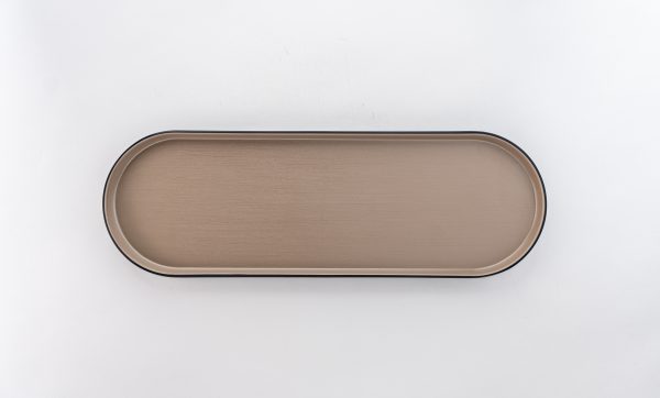 Oval Plate Oval 18'' " Beige & Black 12 pcs - Image 2