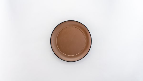 Round Plate Matt 8.5" Brown & Black 12 pcs - Image 2