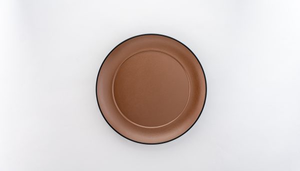 Round Plate Matt 10.5" Brown & Black 12 pcs - Image 2
