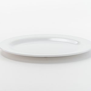 Oval Plate 11" Shiny White 12 pcs