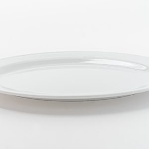 Oval Plate 14'' Shiny White 9 pcs