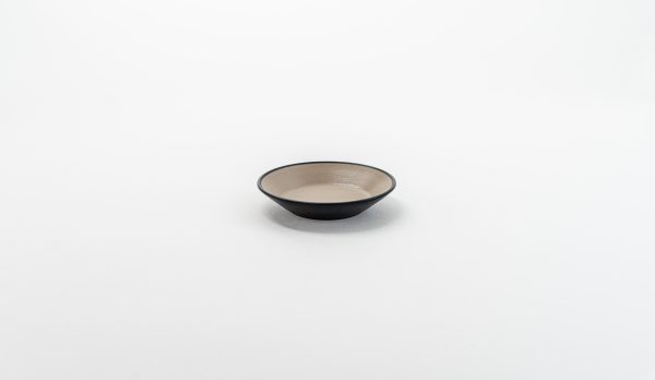 Sauce Dish Matt 4.5" Beige & Black 24 pcs