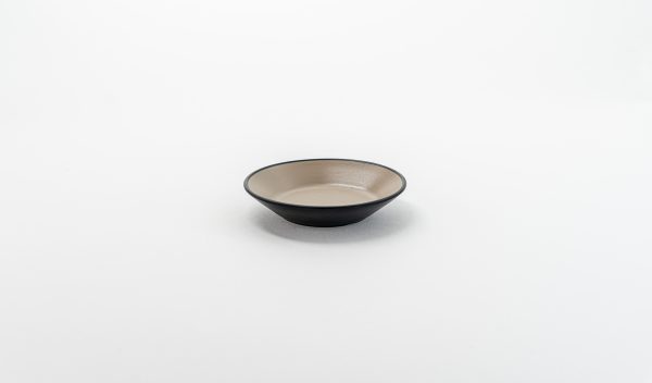 Sauce Dish Matt 5" Beige & Black 24 pcs