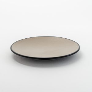 Round Plate Round 8'' " Beige & Black 12 pcs