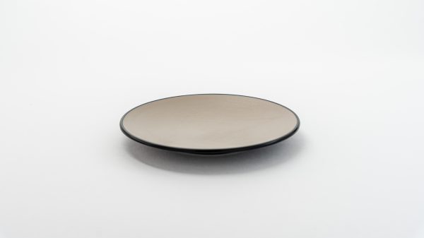 Round Plate Round 8'' " Beige & Black 12 pcs