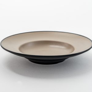 Deep Plate Matt 10.5" Beige & Black 12 pcs