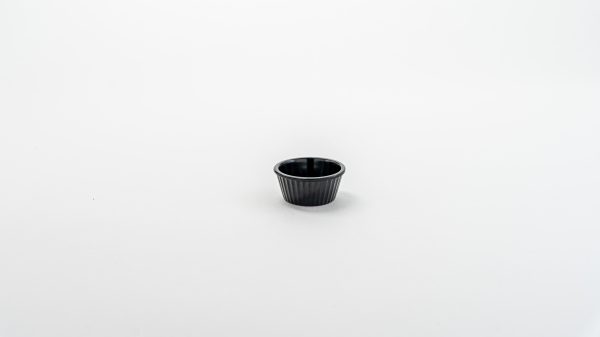 Ramekin Ribbed 1oz Black 24 pcs