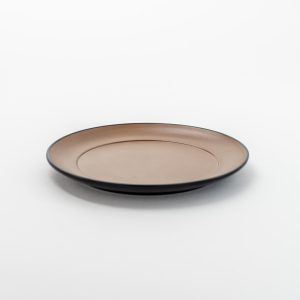 Round Plate Matt 8.5" Brown & Black 12 pcs